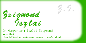 zsigmond iszlai business card